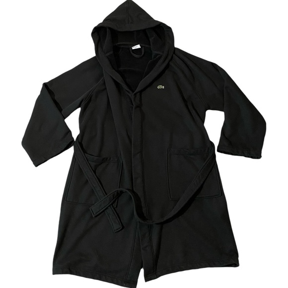 Lacoste Other - Lacoste Classic Bath Robe Unisex One Size Black Heavy Cotton/Poly Blend